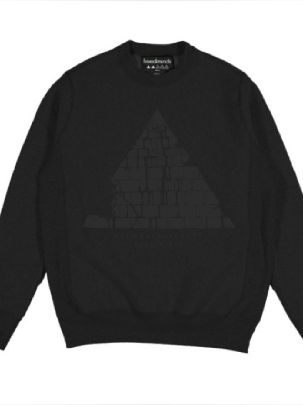 Freedminds Black Pyramid Eye Graphic Crewneck Sweatshirt - Picture 2 of 9
